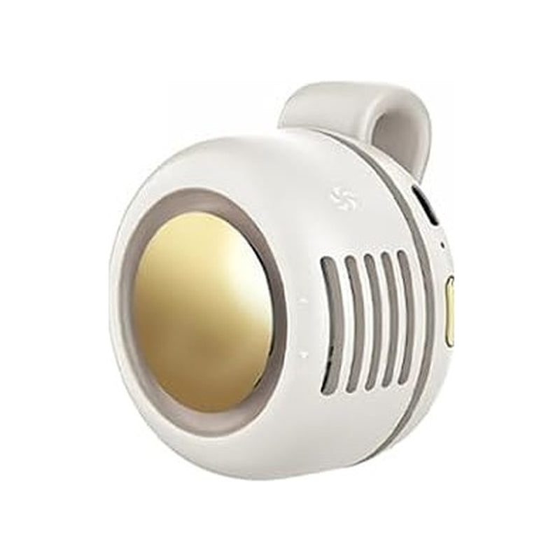 White clip-on bladeless fan, single unit on a white background #swatch